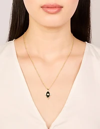 Collier imperméable en acier inoxydable plaqué or à lapettes noires