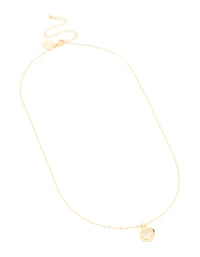 Waterproof Gold Plated Stainless Steel Cubic Zirconia Claw-Set Pendant Necklace