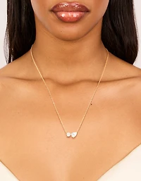 Waterproof Gold Plated Stainless Steel Cubic Zirconia Mixed Shape Pendant Necklace