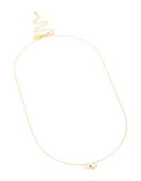 Waterproof Gold Plated Stainless Steel Cubic Zirconia Mixed Shape Pendant Necklace