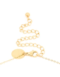 Waterproof Gold Plated Stainless Steel Cubic Zirconia Mixed Shape Pendant Necklace