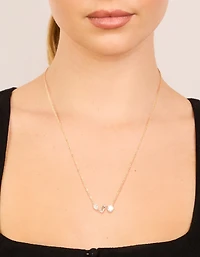 Waterproof Gold Plated Stainless Steel Mixed Shape Cubic Zirconia Trio Necklace