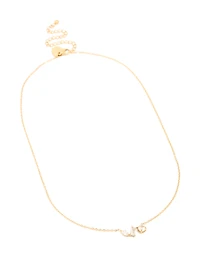 Waterproof Gold Plated Stainless Steel Mixed Shape Cubic Zirconia Trio Necklace