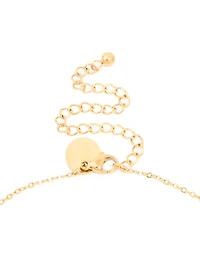 Waterproof Gold Plated Stainless Steel Mixed Shape Cubic Zirconia Trio Necklace