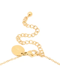 Waterproof Gold Plated Stainless Steel Cubic Zirconia Baguette Pendant Necklace