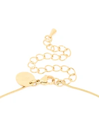 Waterproof Gold Plated Stainless Steel Tigers Eye Semi Precious Stone Disc Necklace