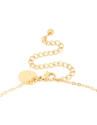 Waterproof Gold Plated Stainless Steel Amethyst Semi Precious Stone Pendant Necklace