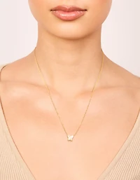 Waterproof Gold Plated Stainless Steel Cubic Zirconia Mini Butterfly Necklace
