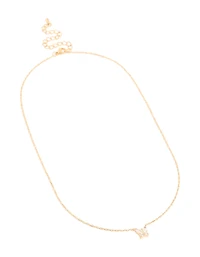 Waterproof Gold Plated Stainless Steel Cubic Zirconia Mini Butterfly Necklace