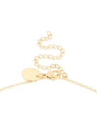 Waterproof Gold Plated Stainless Steel Cubic Zirconia Flower Outline Pendant Necklace