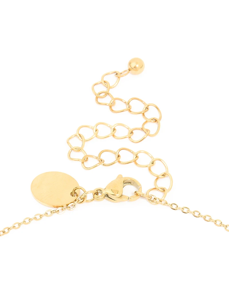 Waterproof Gold Plated Stainless SteeL Cubic Zirconia Statement Cross Necklace