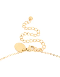 Waterproof Gold Plated Stainless Steel Cubic Zirconia Disc Pendant Necklace