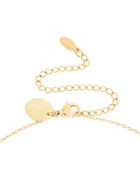 Waterproof Gold Plated Stainless Steel Cubic Zirconia Bow Pendant Necklace