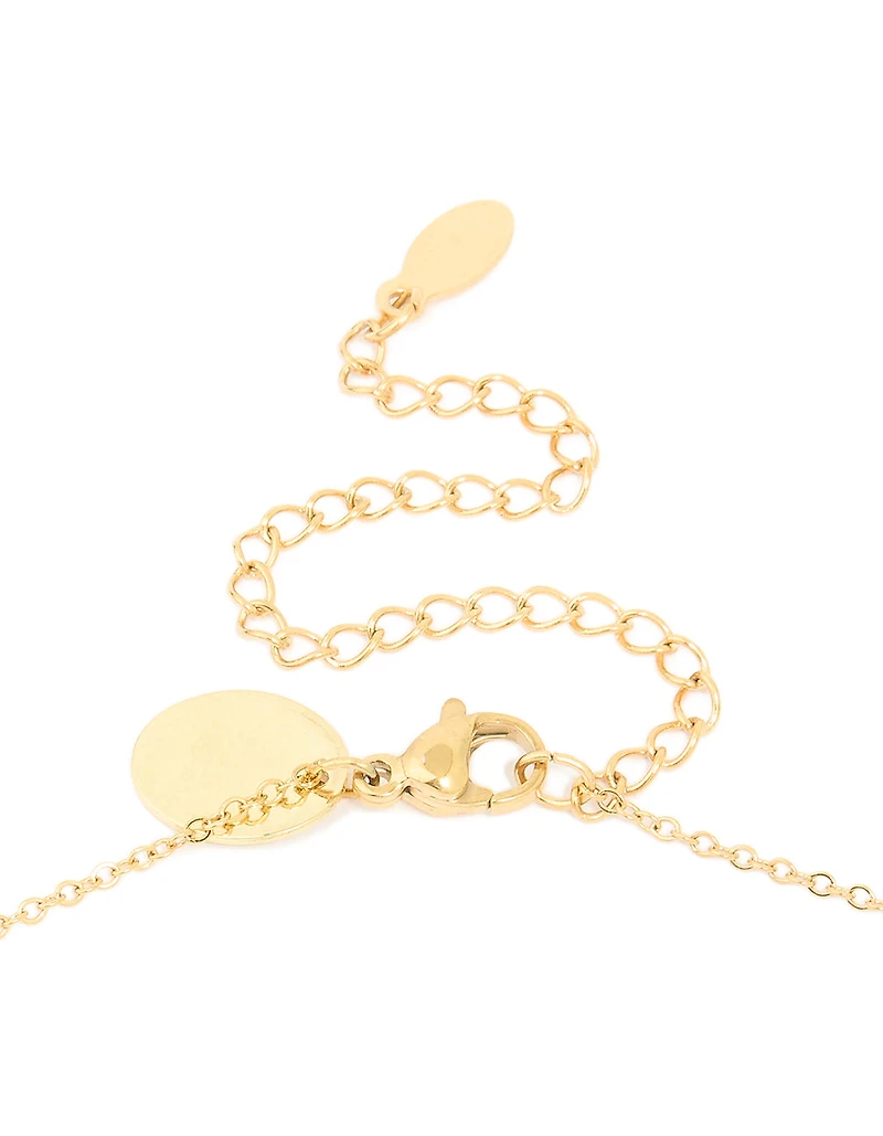 Waterproof Gold Plated Stainless Steel Cubic Zirconia Lock & Key Necklace