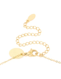 Waterproof Gold Plated Stainless Steel Cubic Zirconia Lock & Key Necklace