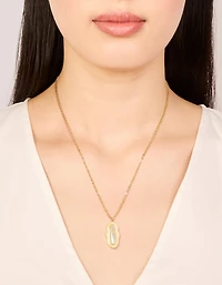 Waterproof Gold Plated Stainless Steel Semi Precious Stone Rectangle Boho Necklace