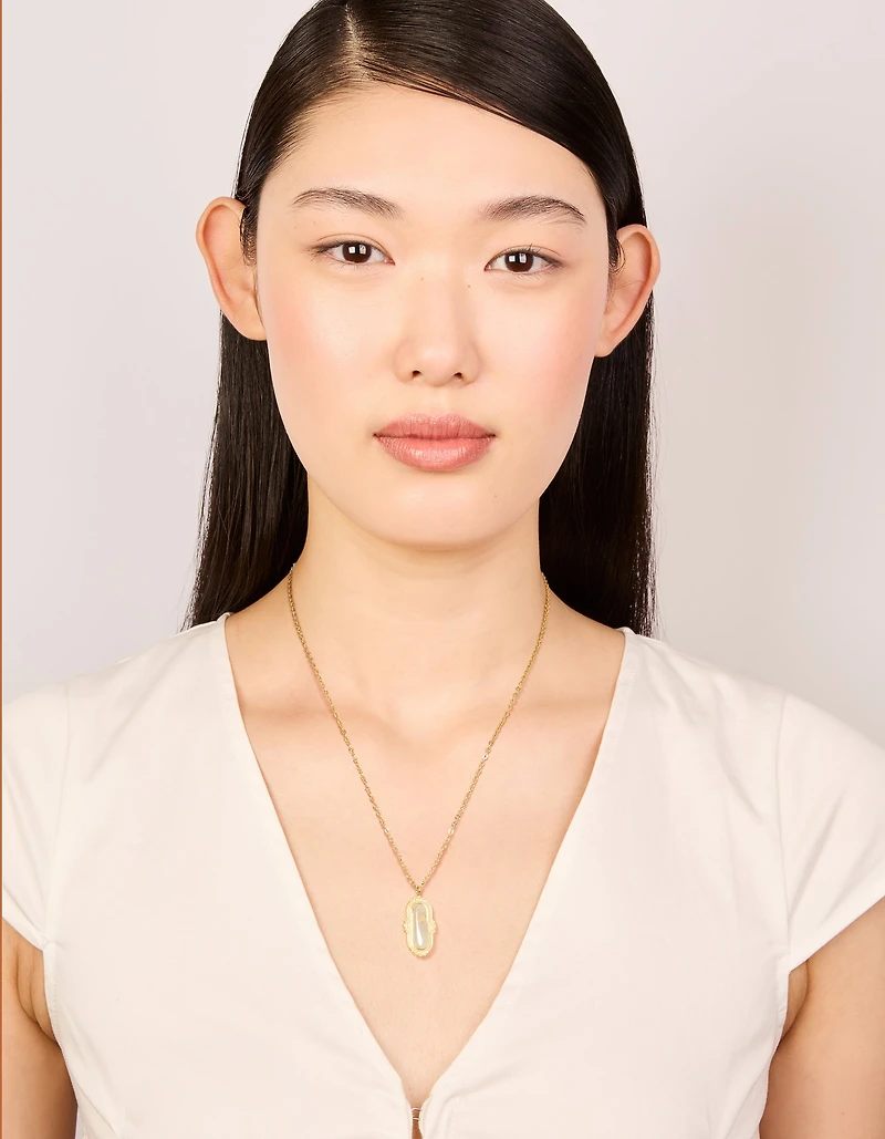 Collier bohème en pierre semi-précieuse imperméable en acier inoxydable plaqué or