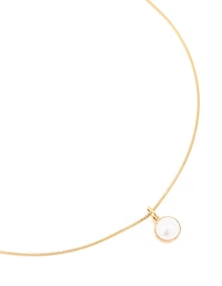 Waterproof Gold Plated Stainless Steel Freshwater Pearl Pendant Necklace