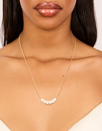 Waterproof Gold Plated Stainless Steel Pearls Necklace