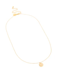 Waterproof Gold Plated Stainless Steel Pink Semi Precious Stone Sunray Necklace