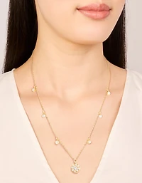Pendentif en gouttelettes en zircone en acier inoxydable plaqué or et imperméable