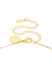 Waterproof Gold Plated Stainless Steel Cubic Zirconia Droplet Pendant Necklace