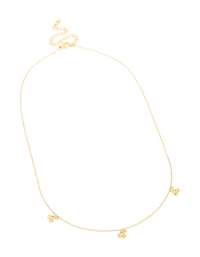 Waterproof Gold Plated Stainless Steel Mini Cherry Charms Necklace