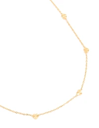 Waterproof Gold Plated Stainless Steel Micro Hearts Necklace