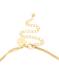 Waterproof Gold Plated Stainless Steel Snake Chain & Open Circle Pendant Layered Necklace