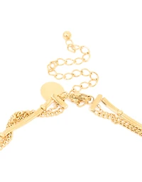 Waterproof Gold Plated Stainless Steel Mixed Pendants Layered Necklace