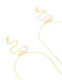 Waterproof Gold Plated Stainless Steel Cubic Zirconia Necklaces 2-Pack