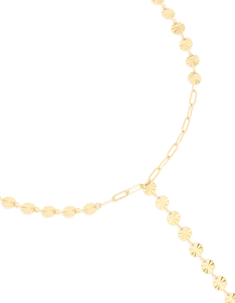 Collier en chaîne en Y en acier inoxydable plaqué or imperméable