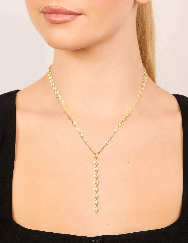 Waterproof Gold Plated Stainless Steel Marina Chain Y-Necklace