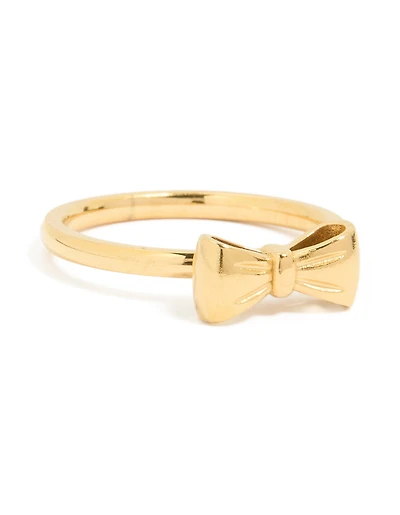 Waterproof Gold Plated Stainless Steel Bow Ring