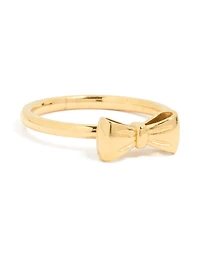 Waterproof Gold Plated Stainless Steel Bow Ring