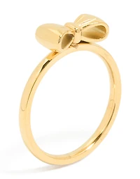 Waterproof Gold Plated Stainless Steel Bow Ring