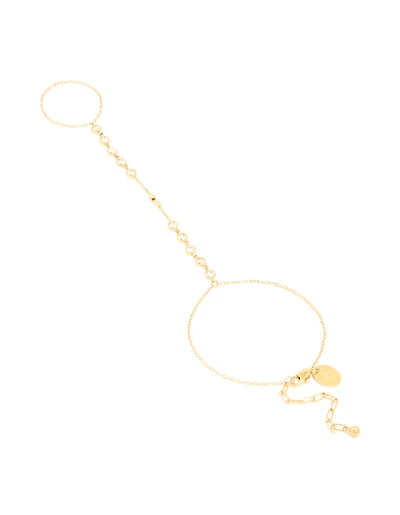 Waterproof Gold Plated Stainless Steel Diamante Fine Hand Chain