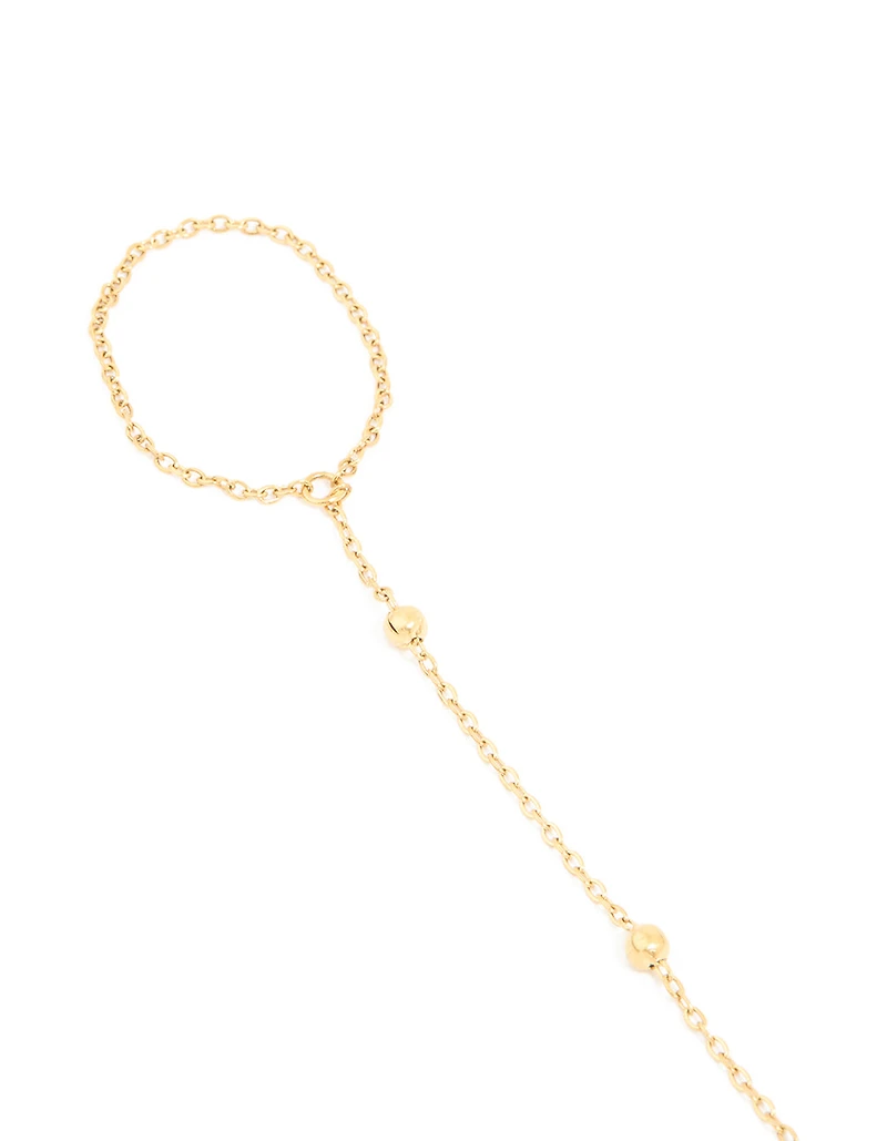 Waterproof Gold Plated Stainless Steel Ball Detail Hand Chain