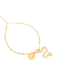 Waterproof Gold Plated Stainless Steel Plain Detailed Chain Hand Chain