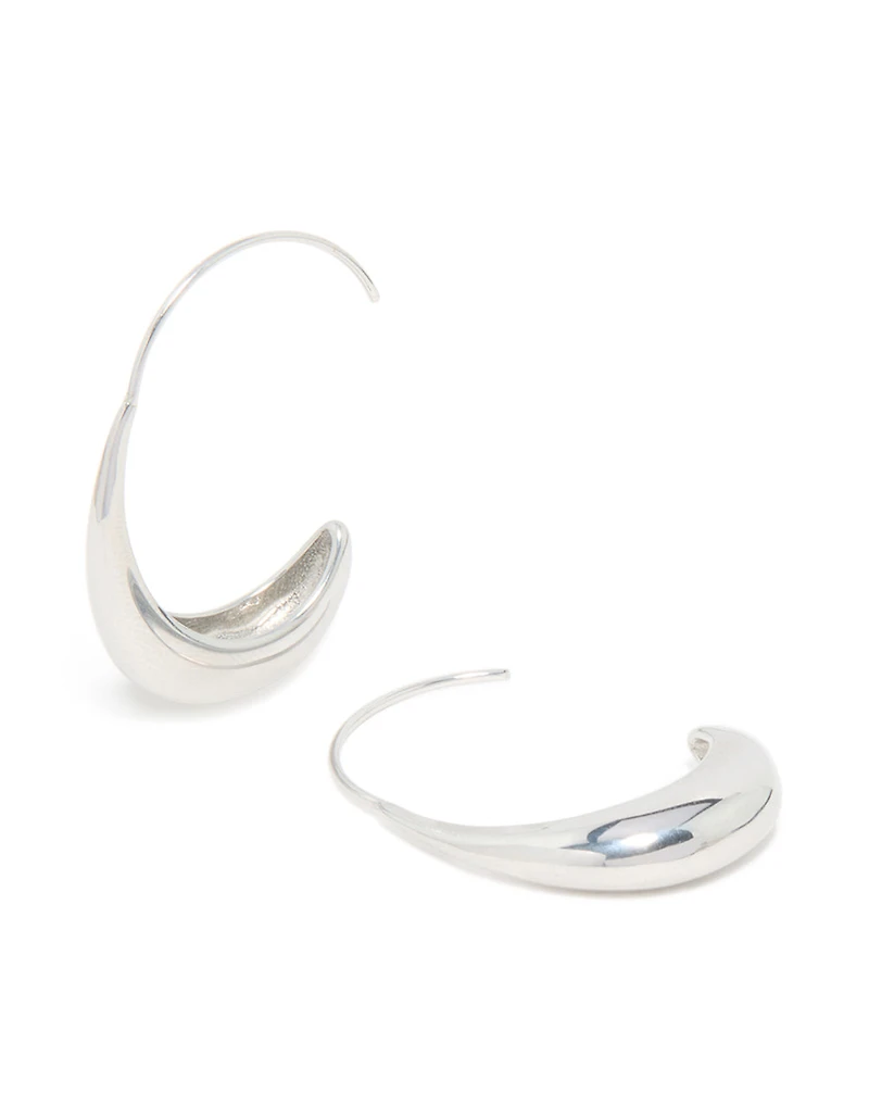 Waterproof Stainless Steel Thick Half Hoop Earrings