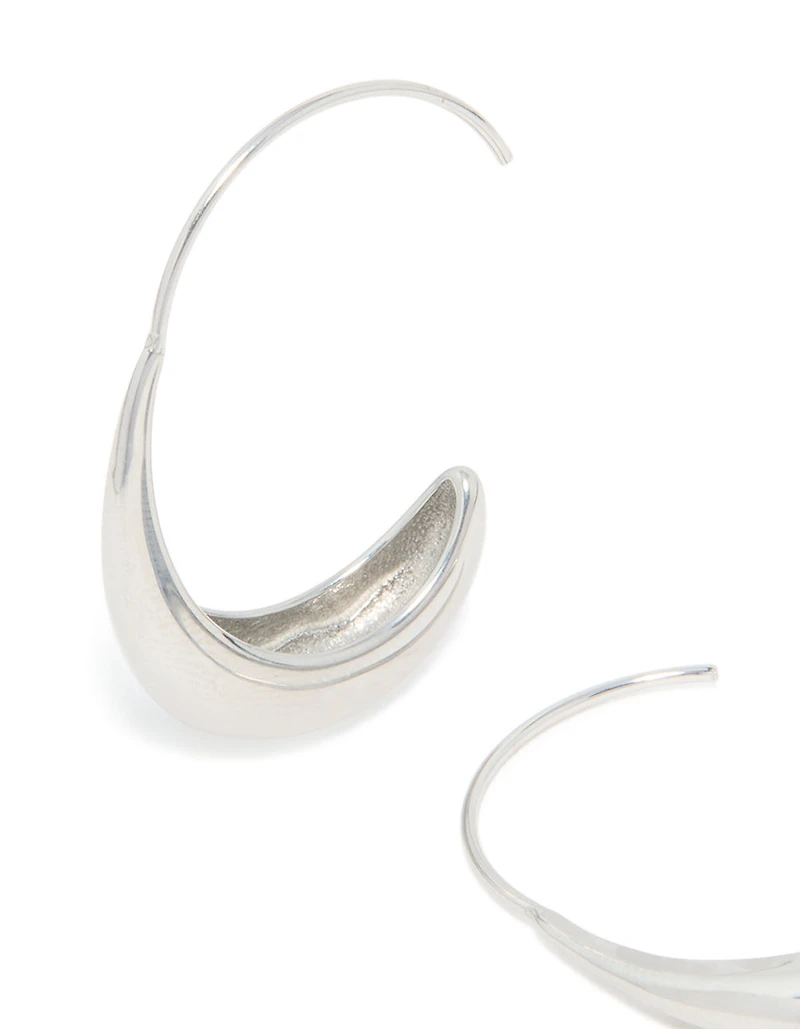 Waterproof Stainless Steel Thick Half Hoop Earrings