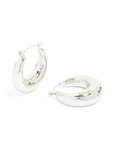 Waterproof Stainless Steel Small Chunky Huggie Earrings