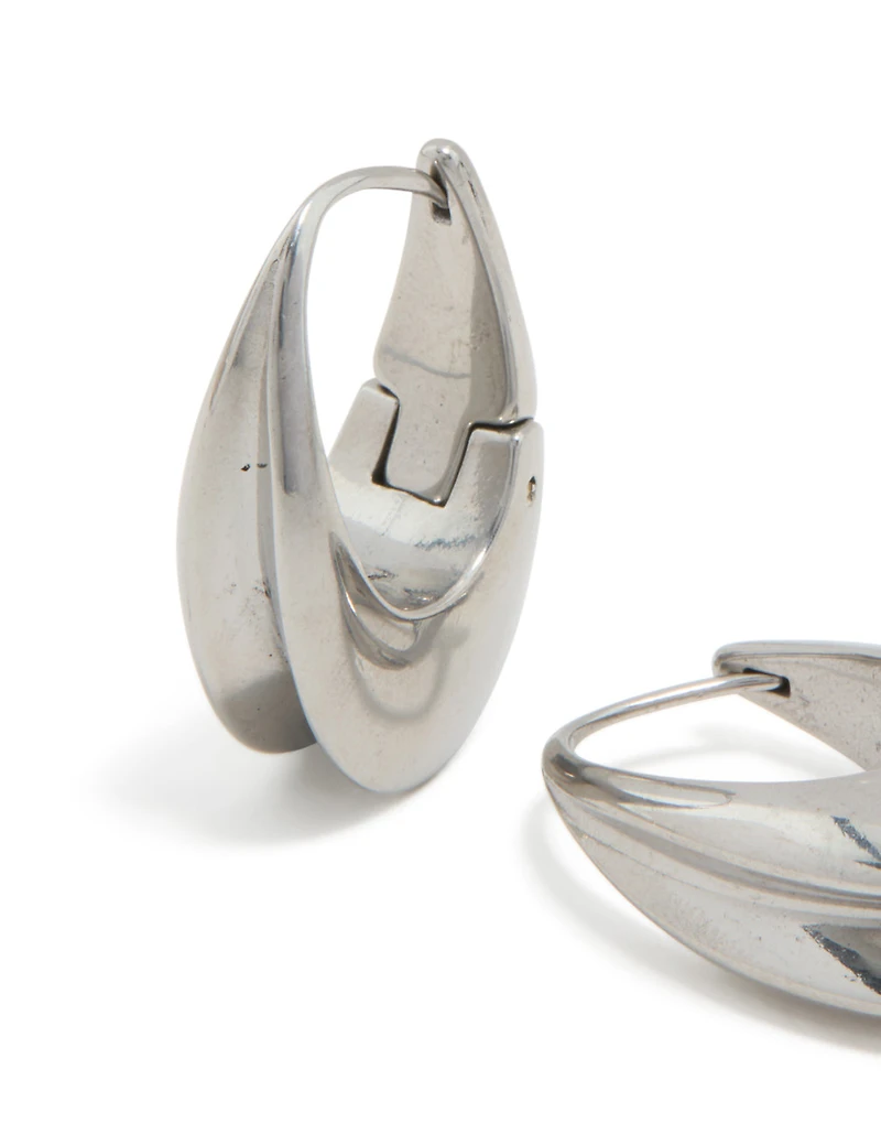 Boucles d’oreilles Huggie ovales en acier inoxydable imperméables