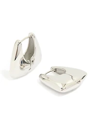 Waterproof Stainless Steel Trapezium Hinge Hoop Earrings