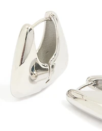 Waterproof Stainless Steel Trapezium Hinge Hoop Earrings