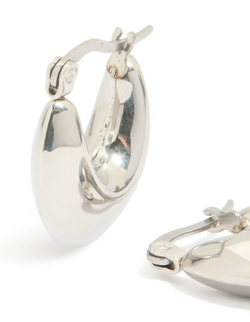 Waterproof Stainless Steel Bubble Half Hoop Earrings