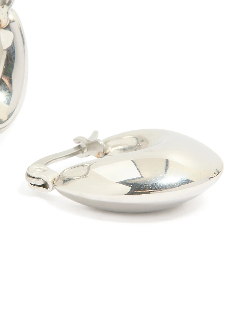 Waterproof Stainless Steel Bubble Half Hoop Earrings