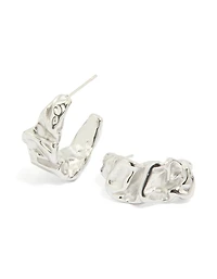 Waterproof Stainless Steel Crater Hoop Earrings