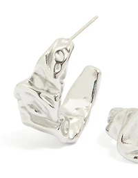 Waterproof Stainless Steel Crater Hoop Earrings