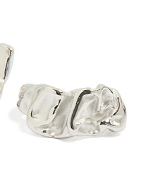 Waterproof Stainless Steel Crater Hoop Earrings